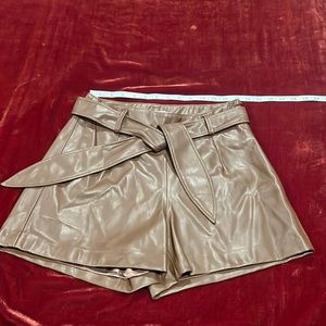 Faux leather high waisted shorts